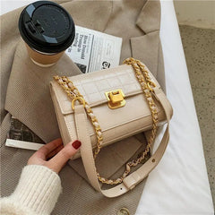 High-Plaid PU Crossbody Bag Chain Shoulder Flap Handbag
