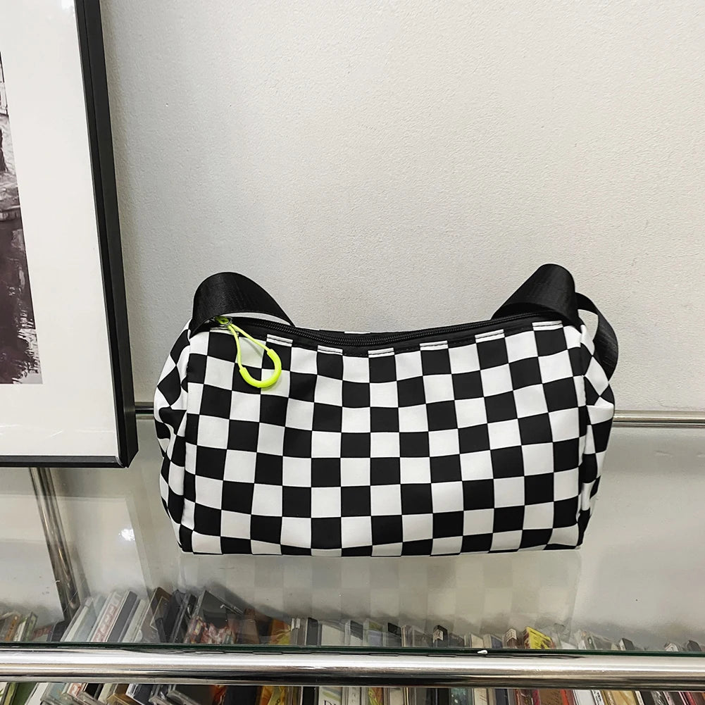 Plaid Messenger Bags Retro Sling Bag Unisex Sports Travel Satchel