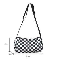 Plaid Messenger Bags Retro Sling Bag Unisex Sports Travel Satchel