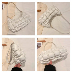 Soft Nylon Padded Tote Shoulder Bag Casual Purse Handbag Clutch