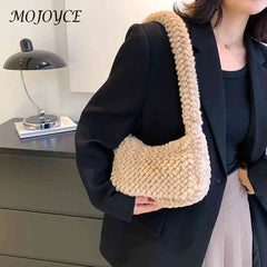 Solid Women Shoulder Handbag Casual Zipper Underarm Bag