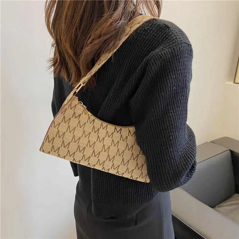 Women's PU Leather Handbag Armpit Tote Shopping Purse