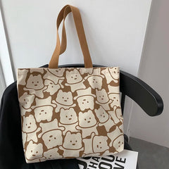 Large Capacity Canvas Shoulder Bag Casual Tote