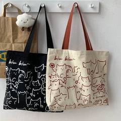 Large Capacity Canvas Shoulder Bag Casual Tote