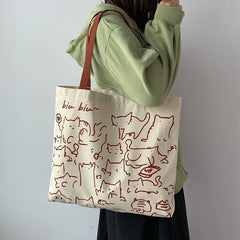 Large Capacity Canvas Shoulder Bag Casual Tote