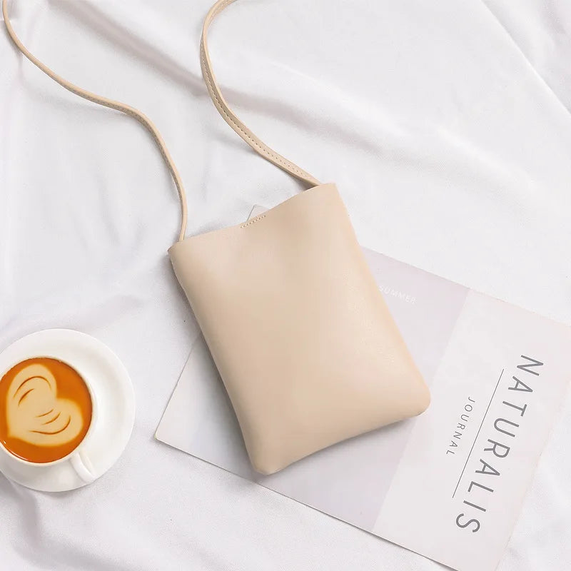 PU Leather Shoulder Bag Women Handbag Phone Pouch Classic Style