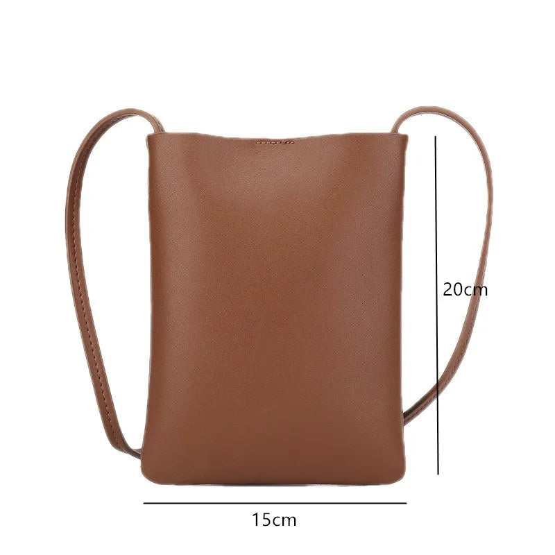 PU Leather Shoulder Bag Women Handbag Phone Pouch Classic Style