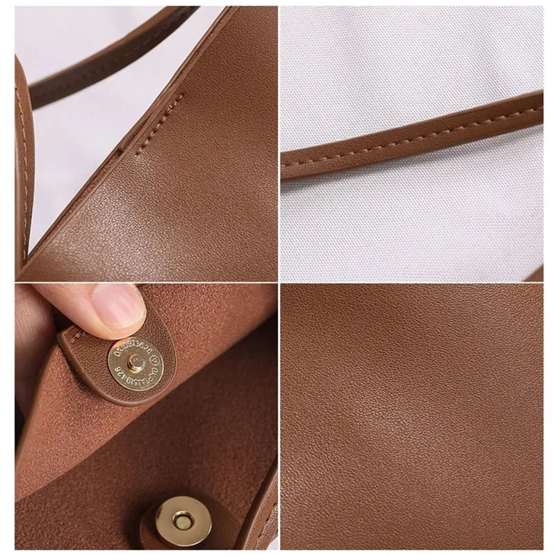 PU Leather Shoulder Bag Women Handbag Phone Pouch Classic Style