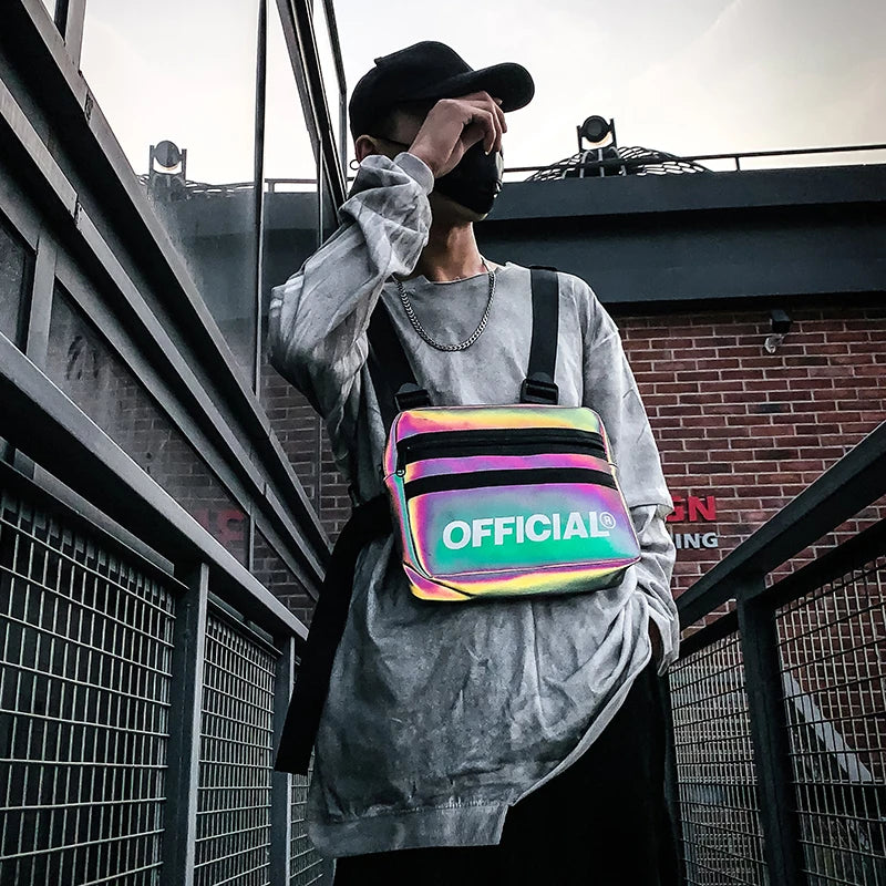 Reflective Chest Bag HipHop Tactical Streetwear Women Party