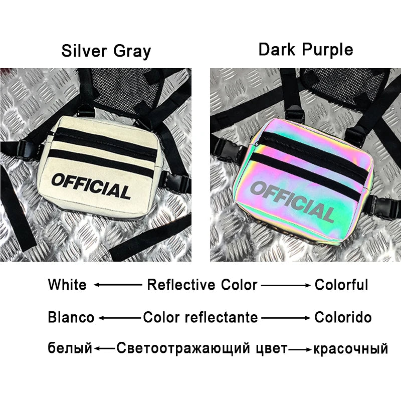 Reflective Chest Bag HipHop Tactical Streetwear Women Party