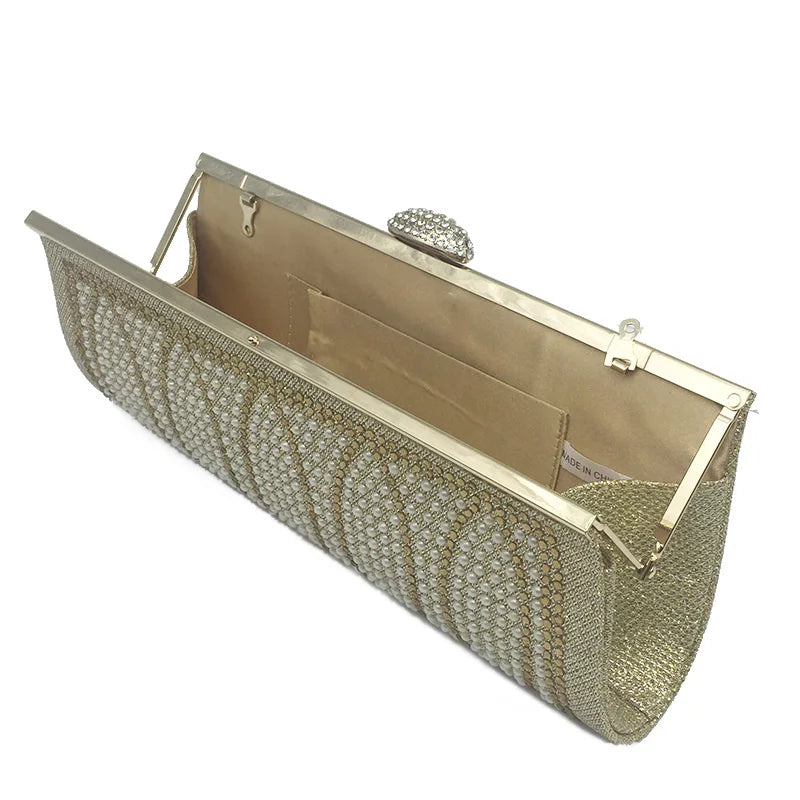 Rhinestone Crystal Clutch Evening Bag Vintage Handbag