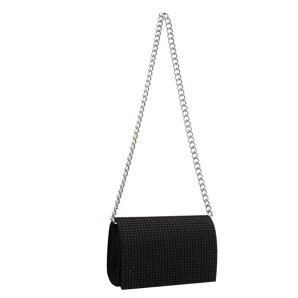 Rhinestone Shoulder Messenger Bag Chain Portable Small Square Crossbody Handbags