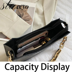 Rhombus Shoulder Bag PU Leather Handbag