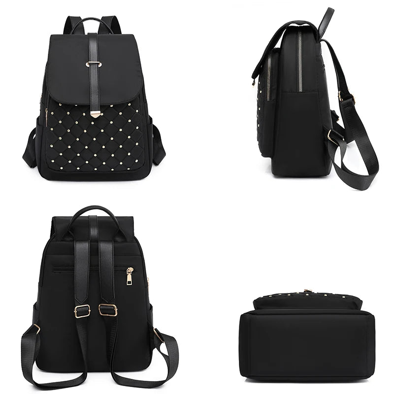 Women's Nylon Backpack Large Capacity Anti-Theft Backpack