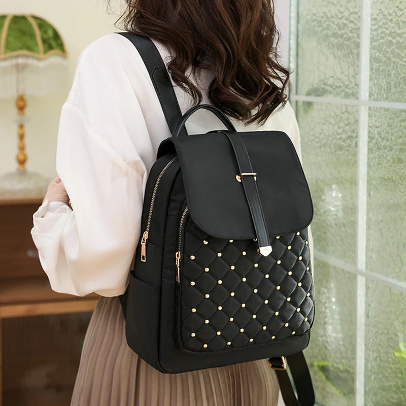 Women's Nylon Backpack Large Capacity Anti-Theft Backpack