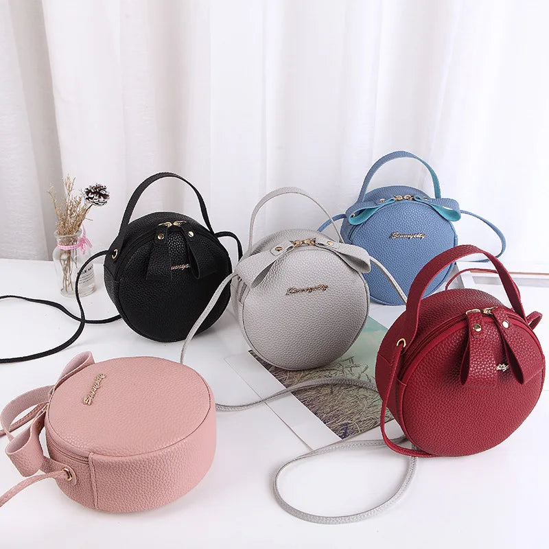 Round Handbags High PU Leather Women Crossbody Bags Small Fresh...