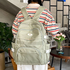 Nylon Backpack Laptop Travel Bag Teen Girl College Large Schoolbag