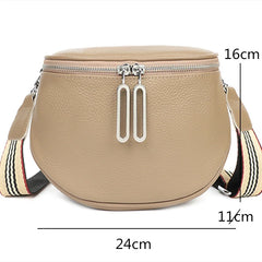 Women's Soft Leather Tote Bag Long Zipper Handbag