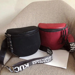 Semicircle Saddle Crossbody Bag Wide Straps Travel Purses