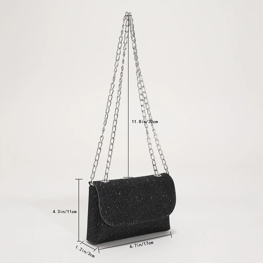 Sequins Glitters Leather Party Shoulder Bag
