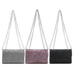 Sequins Underarm Shoulder Bag Female Leather Party Wedding Purses Handbag