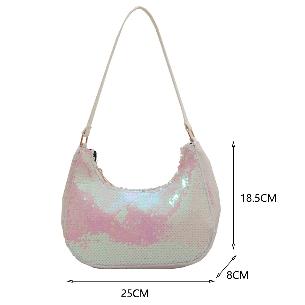 Sequins Women Shoulder Bags Handbags Casual Small Top-Handle Shoulder Bags