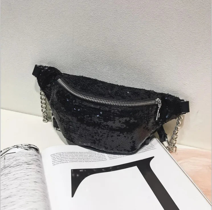 Sequins Waist Pack Chain Belt Bag Leg Bag Phone Pouch Bags