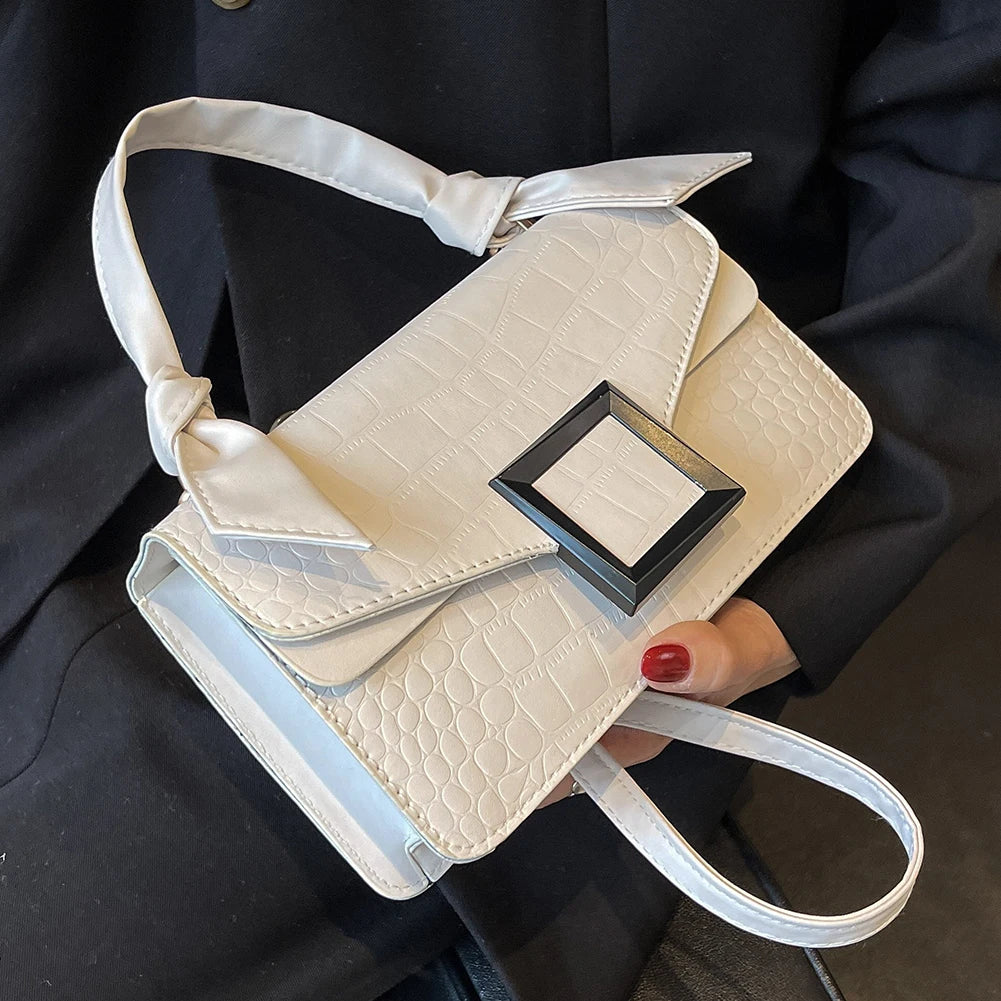 PU Leather Shoulder Bag Top-handle Knot Handle Women