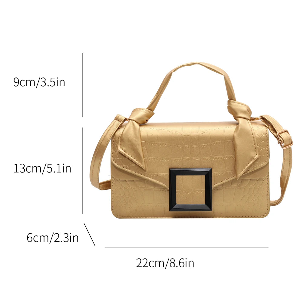 PU Leather Shoulder Bag Top-handle Knot Handle Women