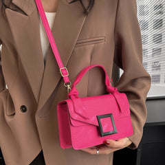 PU Leather Shoulder Bag Top-handle Knot Handle Women
