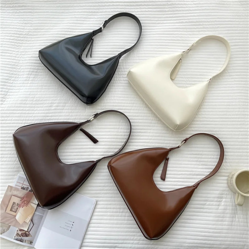 Shoulder Bag PU Leather Casual Hobo Bags Women's Bag Zipper Small Handbags