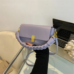 Small Shoulder Bag Crossbody Handbag for Women PU Leather Square Solid Colour