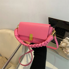 Small Shoulder Bag Crossbody Handbag for Women PU Leather Square Solid Colour