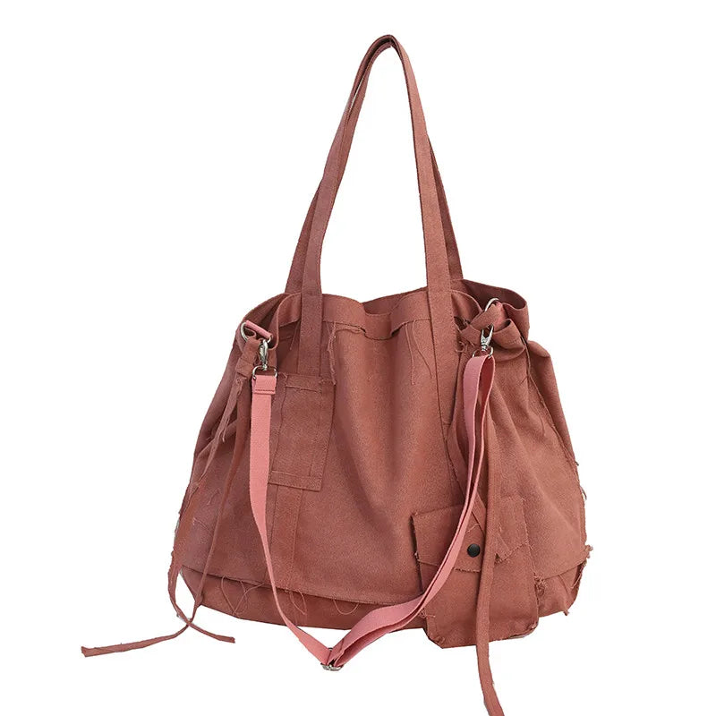 Shoulder Bag Unisex Literary Handbag Street Women Students Large Capacity Bag