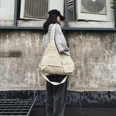 Shoulder Bag Unisex Literary Handbag Street Women Students Large Capacity Bag