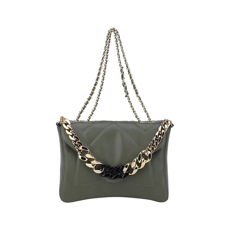 Winter High Handbags Leather Chain Single Shoulder Bag