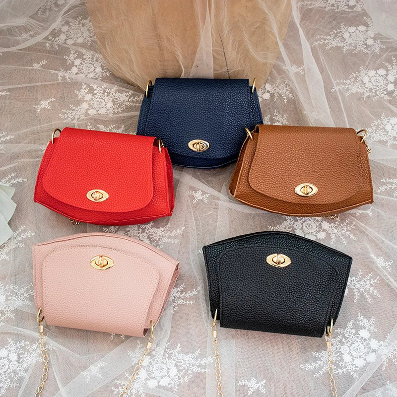 Small Square Chain Crossbody Bag Solid Color Shoulder Messenger Bag