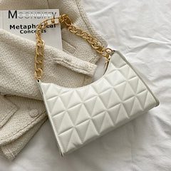 Plaid Leather Armpit Handbag Women Shoulder Bag