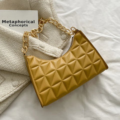 Plaid Leather Armpit Handbag Women Shoulder Bag