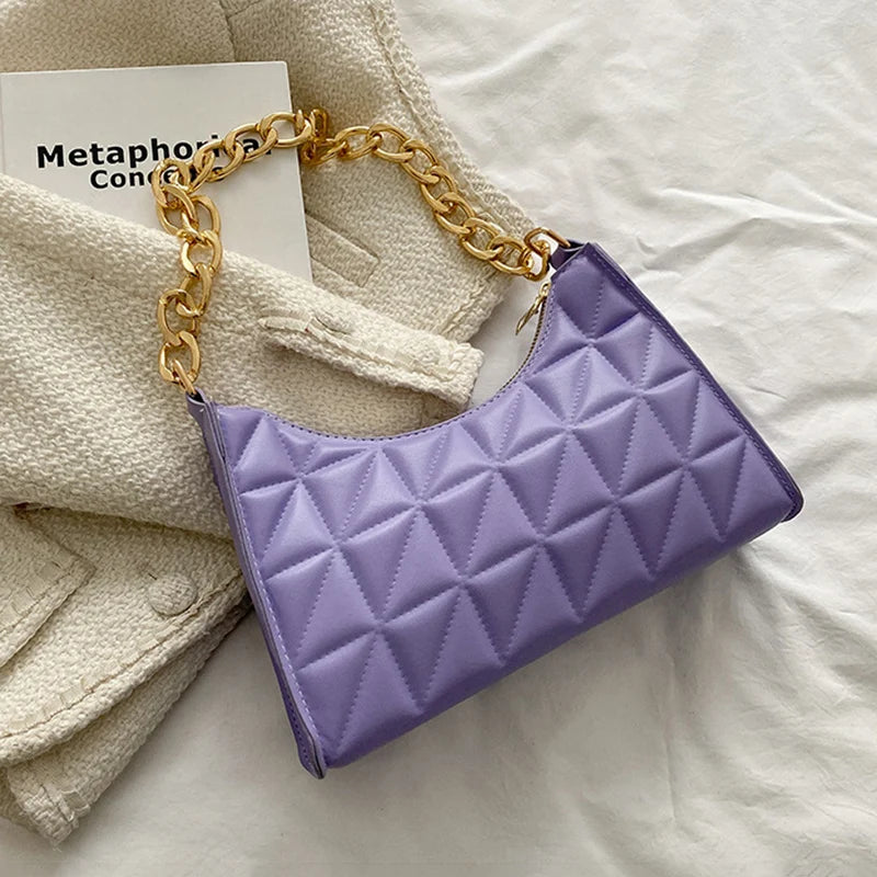 Plaid Leather Armpit Handbag Women Shoulder Bag