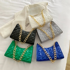 Plaid PU Leather Underarm Shoulder Bag for Women