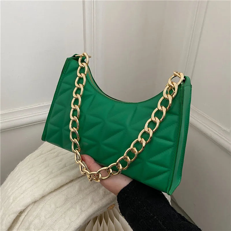 Plaid PU Leather Shoulder Bags for Women
