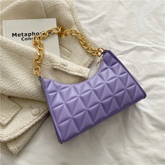 Plaid PU Leather Shoulder Bags for Women