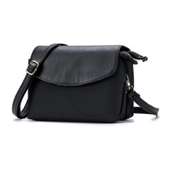 Small Leather+Canvas Messenger Bag Shoulder Crossbody