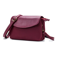Small Leather+Canvas Messenger Bag Shoulder Crossbody