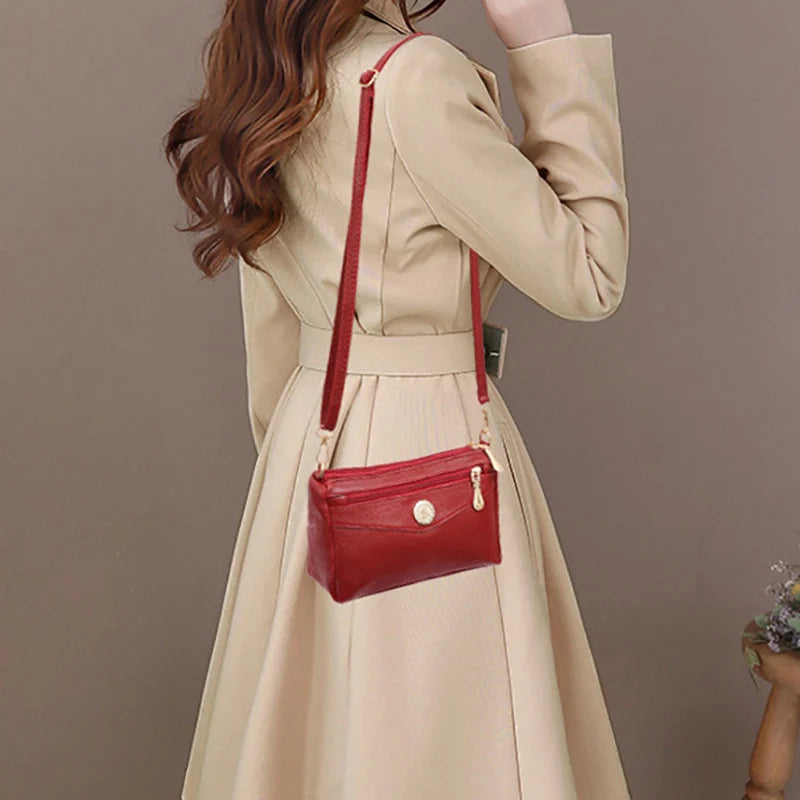 Women's Small Crossbody Clutch Bag PU Leather Shoulder Messenger