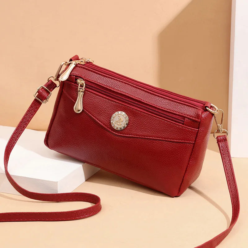 Women's Small Shoulder Crossbody Bag PU Leather Messenger Clutch