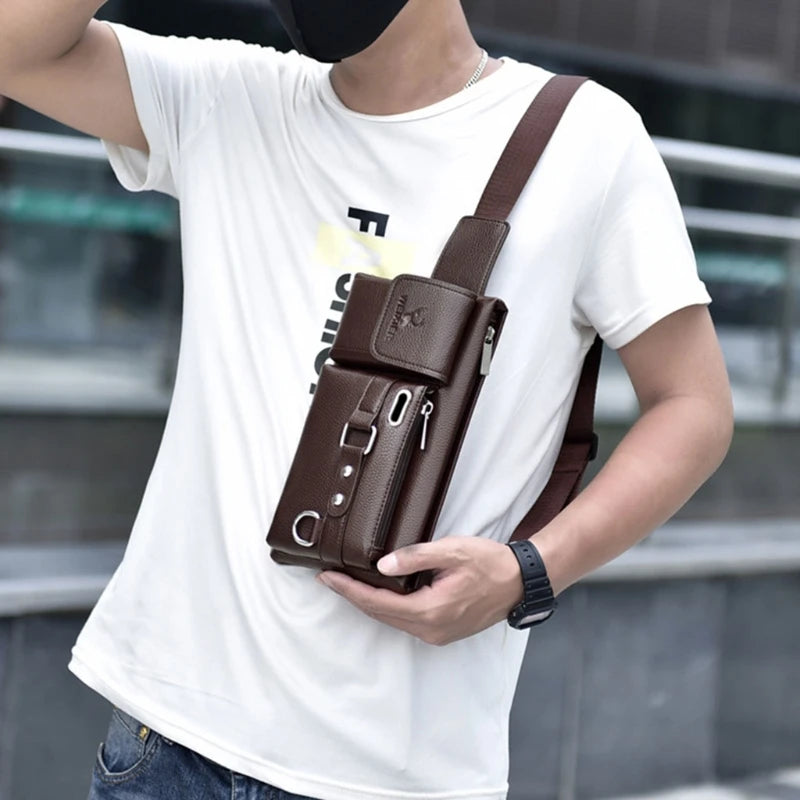 Men's Large Capacity Waist Bag Single-Shoulder Multi-Function Chest Bags