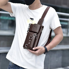 Men's Large Capacity Waist Bag Single-Shoulder Multi-Function Chest Bags