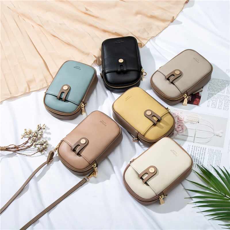 Yellow Mini PU Leather Crossbody Bag Shoulder Messenger Bag